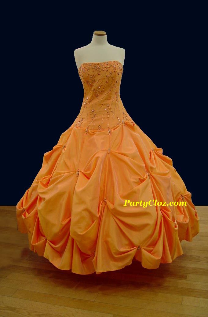 Prom Gowns, P0125 Orange Sorbet
